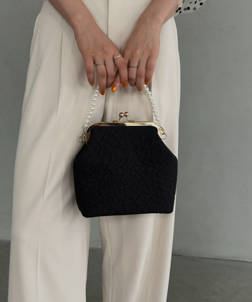 がま口パールチェーン2WAYパーティーバッグ 結婚式 お呼ばれ オケージョン | MD1243045 | ブラック