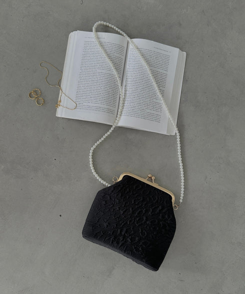 がま口パールチェーン2WAYパーティーバッグ 結婚式 お呼ばれ オケージョン | MD1243045 | ブラック