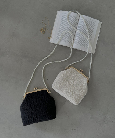 がま口パールチェーン2WAYパーティーバッグ 結婚式 お呼ばれ オケージョン | MD1243045 | ブラック