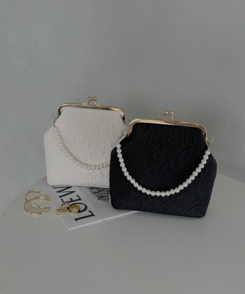 がま口パールチェーン2WAYパーティーバッグ 結婚式 お呼ばれ オケージョン | MD1243045 | ブラック