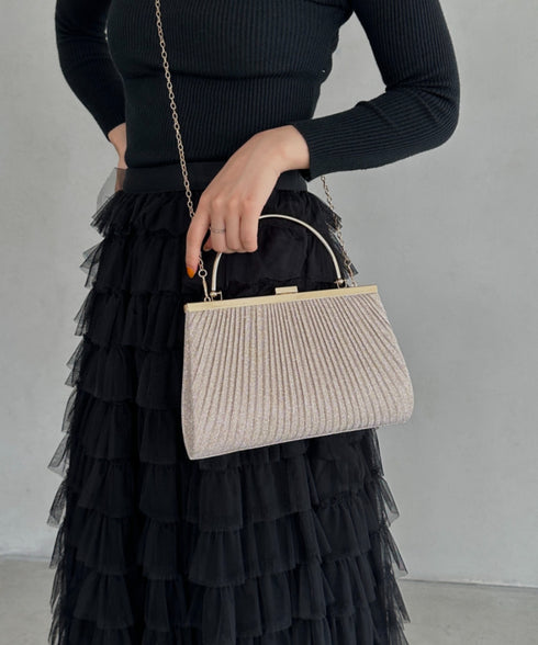 2WAYパーティークラッチバッグ ショルダーバッグ パーティーバッグ 結婚式 お呼ばれ オケージョン | MD1243046 | ピンクベージュ