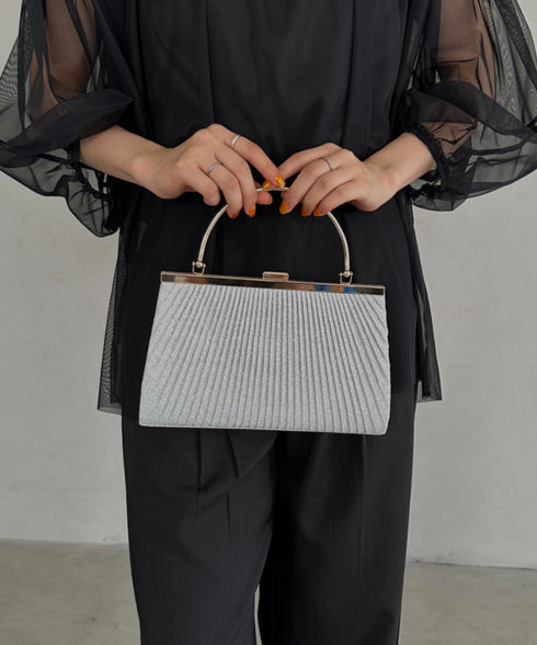 2WAYパーティークラッチバッグ ショルダーバッグ パーティーバッグ 結婚式 お呼ばれ オケージョン | MD1243046 | シルバー