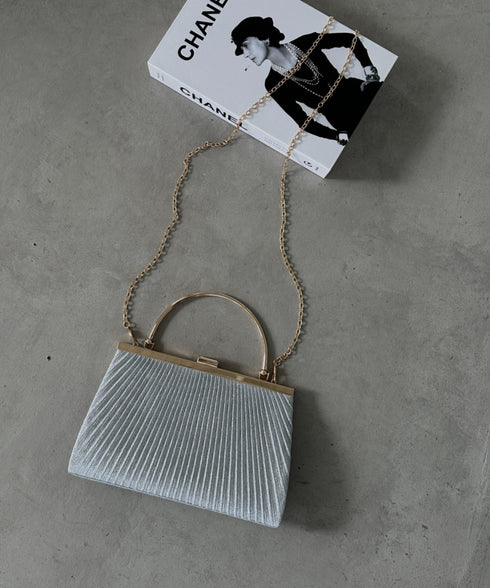 2WAYパーティークラッチバッグ ショルダーバッグ パーティーバッグ 結婚式 お呼ばれ オケージョン | MD1243046 | シルバー