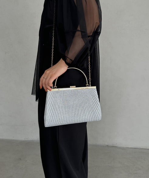 2WAYパーティークラッチバッグ ショルダーバッグ パーティーバッグ 結婚式 お呼ばれ オケージョン | MD1243046 | シルバー