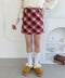 ウールライクチェックミニスカパン | LO2244027 | レッド