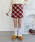 ウールライクチェックミニスカパン | LO2244027 | レッド