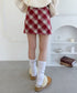 ウールライクチェックミニスカパン | LO2244027 | レッド