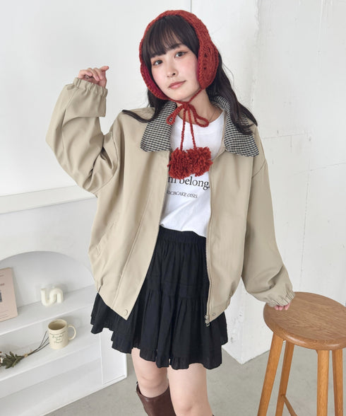 フラワークロシェ編みポンポンイヤーマフ | NU6244042 | テラコッタ