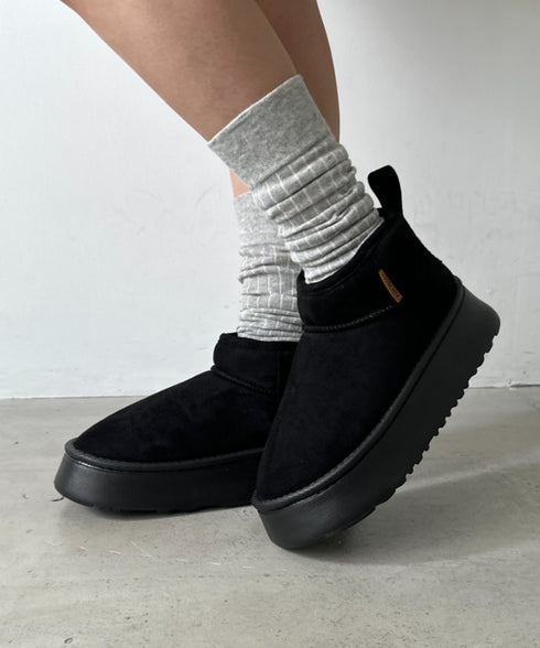 厚底ショートムートンブーツ | CL3244003 | ブラック