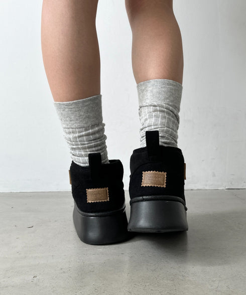 厚底ショートムートンブーツ | CL3244003 | ブラック