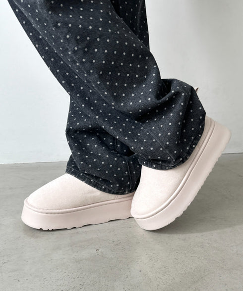 厚底ショートムートンブーツ | CL3244003 | アイボリー