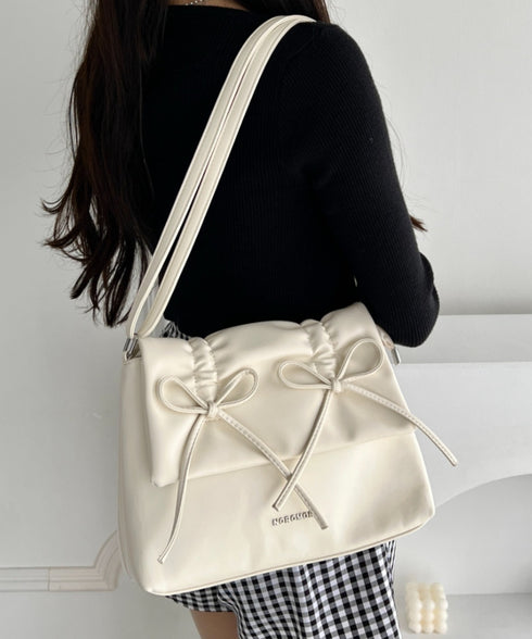ダブルリボンスクエアショルダーバッグ | LO1241459 | ホワイト