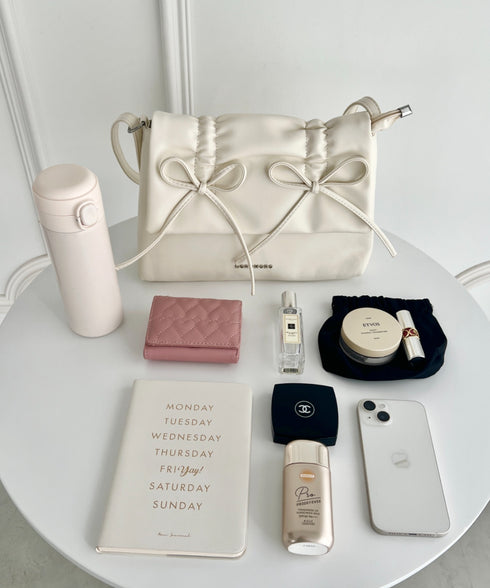 ダブルリボンスクエアショルダーバッグ | LO1241459 | ホワイト