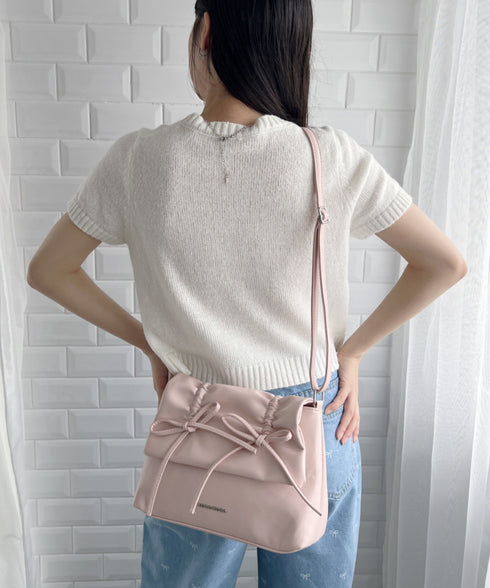 ダブルリボンスクエアショルダーバッグ | LO1241459 | ピンク
