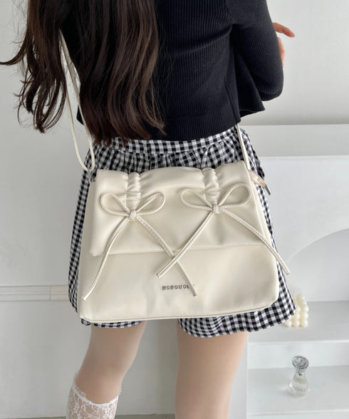 ダブルリボンスクエアショルダーバッグ | LO1241459 | ホワイト