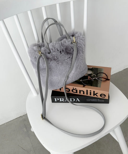 2WAYフェイクファーショルダーバッグ | CL1244013 | ライトグレー