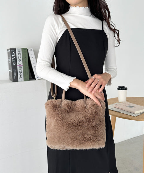 2WAYフェイクファーショルダーバッグ | CL1244013 | ブラウン