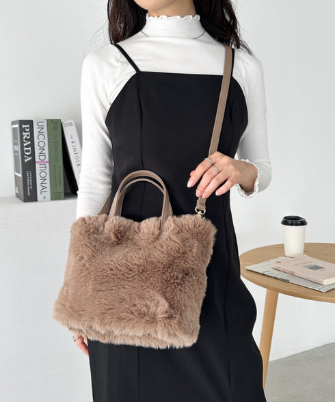 2WAYフェイクファーショルダーバッグ | CL1244013 | ブラウン