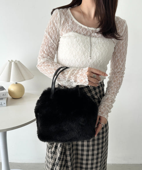 2WAYフェイクファーショルダーバッグ | CL1244013 | ブラック