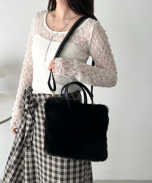2WAYフェイクファーショルダーバッグ | CL1244013 | ブラック