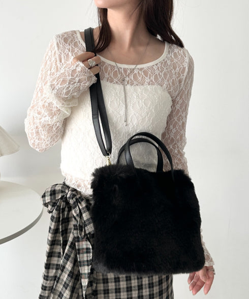 2WAYフェイクファーショルダーバッグ | CL1244013 | ブラック
