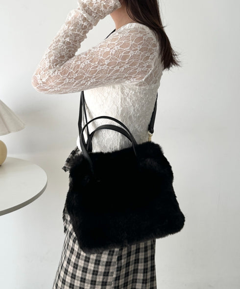 2WAYフェイクファーショルダーバッグ | CL1244013 | ブラック