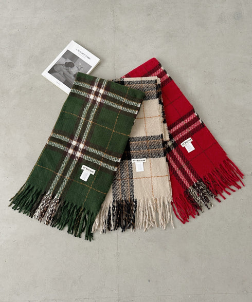 シンプルタータンチェックマフラー | CL6244015 | ベージュ