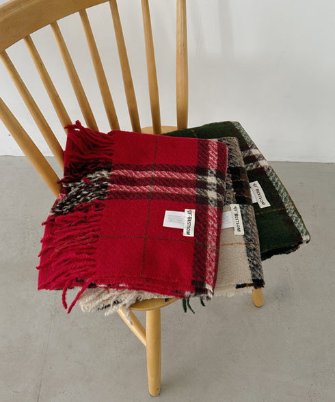 シンプルタータンチェックマフラー | CL6244015 | ベージュ