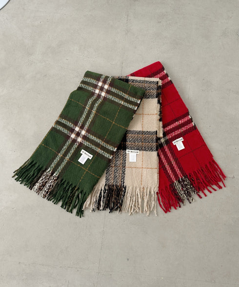 シンプルタータンチェックマフラー | CL6244015 | グリーン