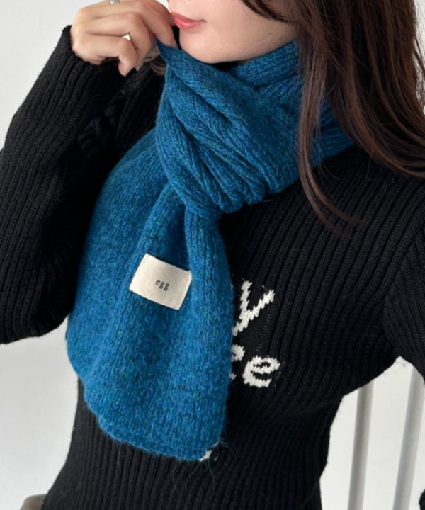 メランジニットショートマフラー | CL6244019 | ブルー