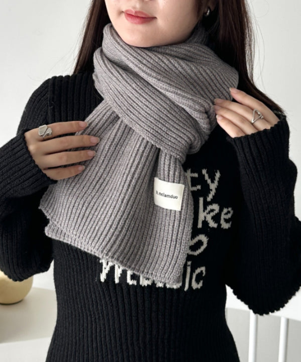 リブニットショートマフラー | CL6244020 | グレー