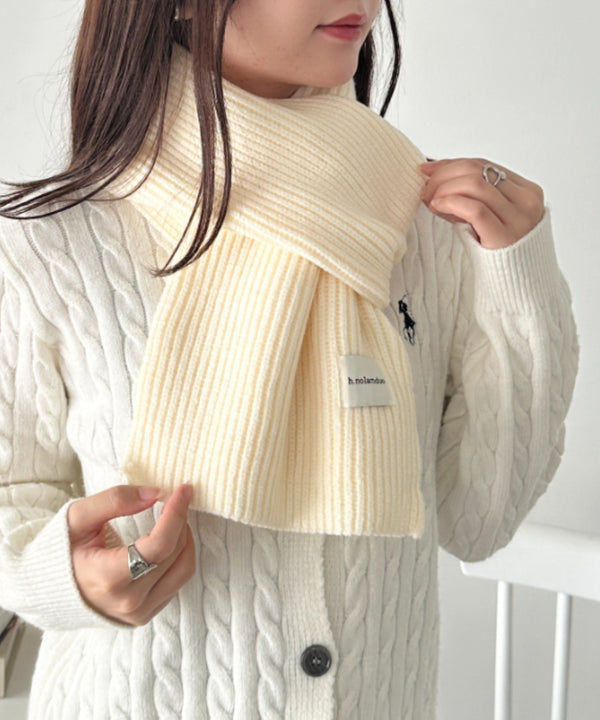 リブニットショートマフラー | CL6244020 | アイボリー