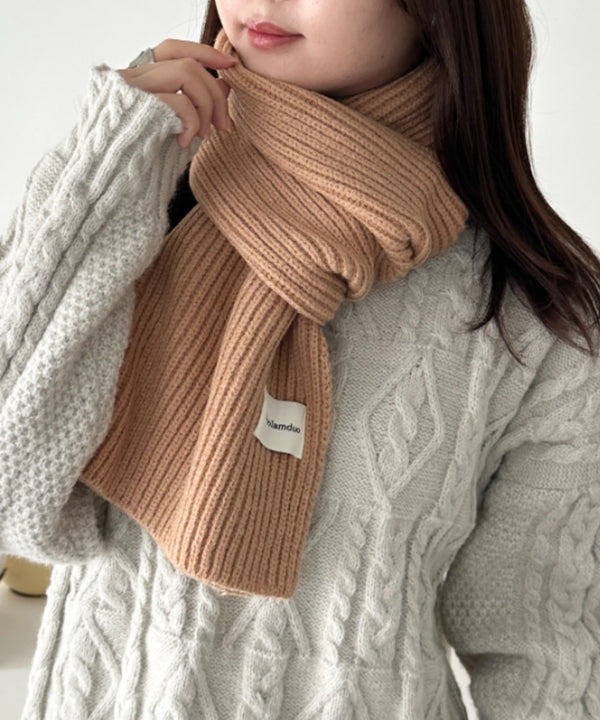 リブニットショートマフラー | CL6244020 | マスタード