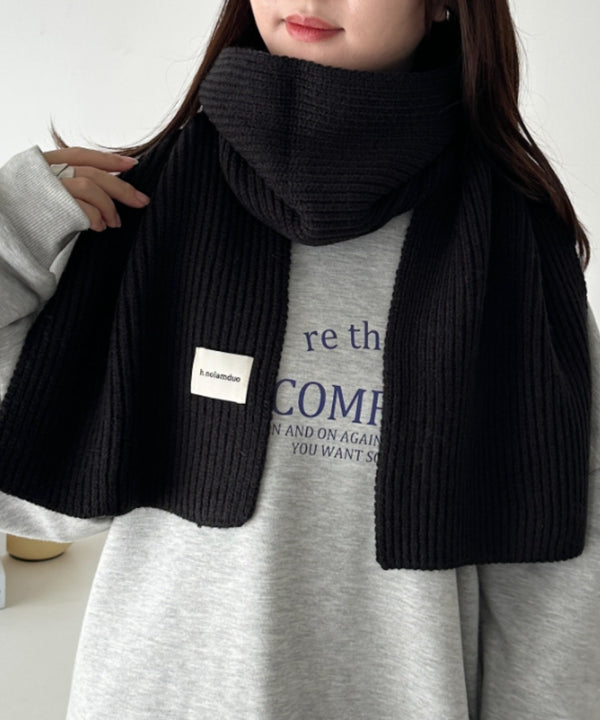 リブニットショートマフラー | CL6244020 | ブラック