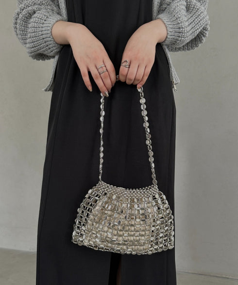 ヴィンテージメタルビーズショルダーバッグ パーティーバッグ | MD1243084 | シルバー