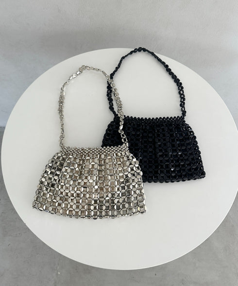 ヴィンテージメタルビーズショルダーバッグ パーティーバッグ 結婚式 お呼ばれ オケージョン | MD1243084 | ブラック