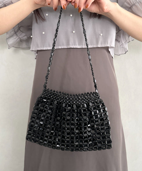 ヴィンテージメタルビーズショルダーバッグ パーティーバッグ 結婚式 お呼ばれ オケージョン | MD1243084 | ブラック