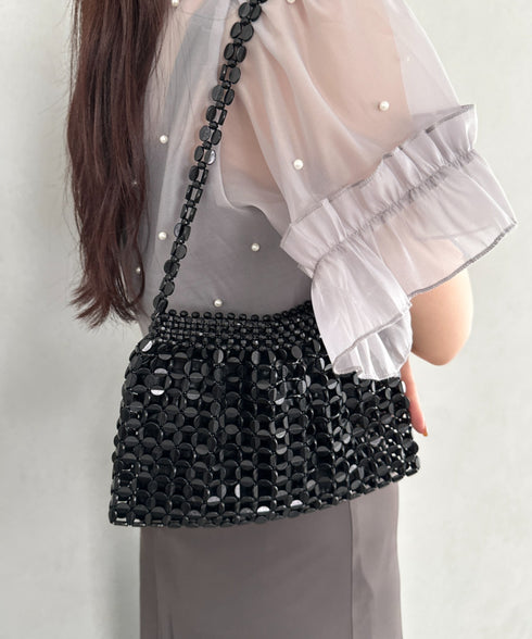 ヴィンテージメタルビーズショルダーバッグ パーティーバッグ 結婚式 お呼ばれ オケージョン | MD1243084 | ブラック