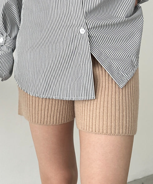 リブニットショートパンツ | CL2243169 | ベージュ