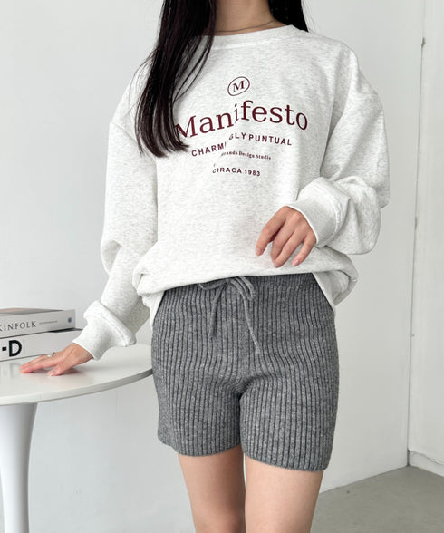 リブニットショートパンツ | CL2243169 | グレー