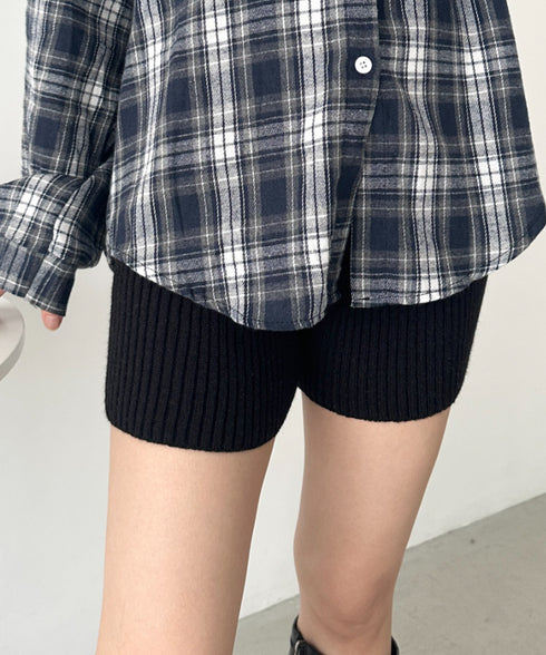 リブニットショートパンツ | CL2243169 | ブラック