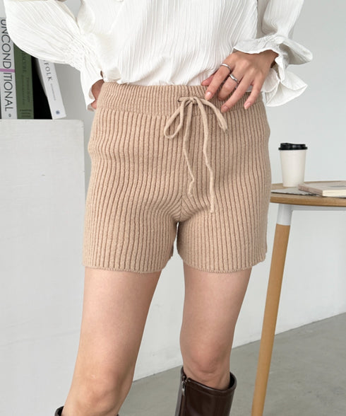 リブニットショートパンツ | CL2243169 | ベージュ