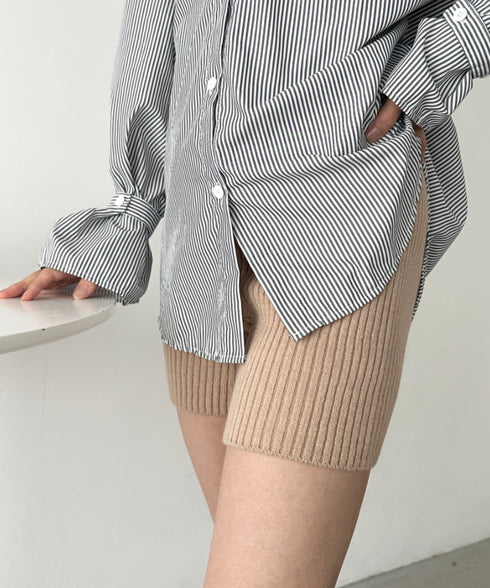 リブニットショートパンツ | CL2243169 | ベージュ
