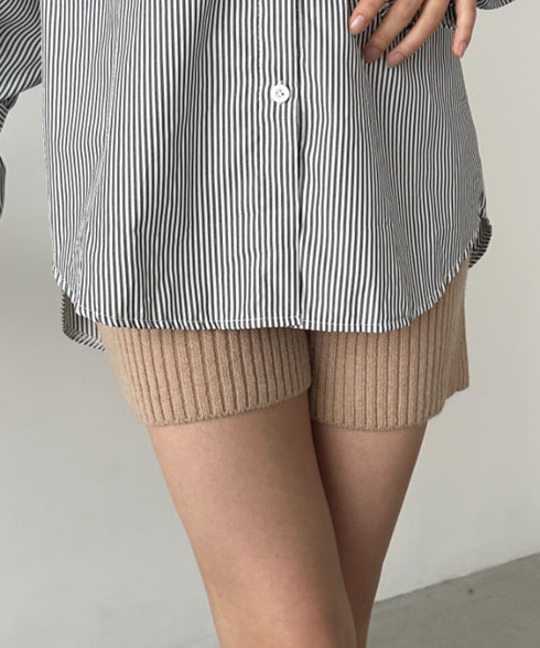 リブニットショートパンツ | CL2243169 | ベージュ