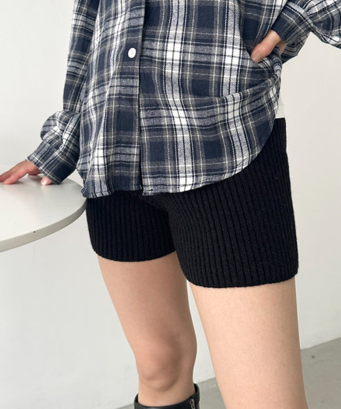 リブニットショートパンツ | CL2243169 | ブラック