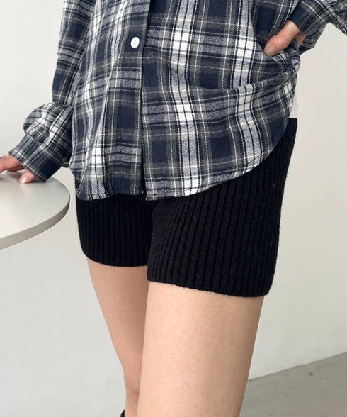 リブニットショートパンツ | CL2243169 | ブラック