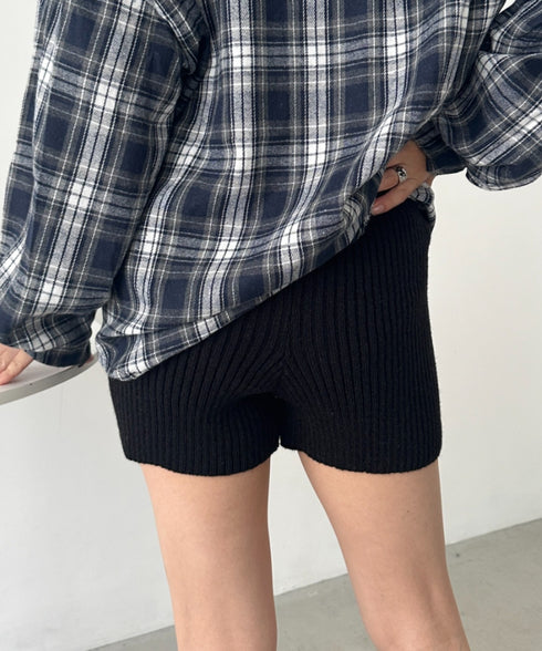 リブニットショートパンツ | CL2243169 | ブラック