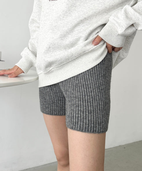リブニットショートパンツ | CL2243169 | グレー