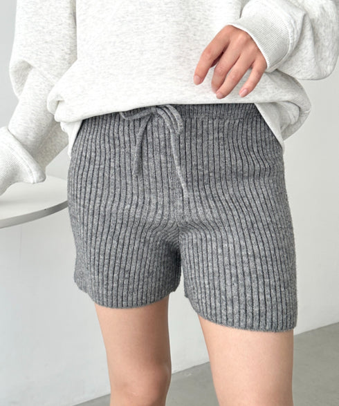 リブニットショートパンツ | CL2243169 | グレー