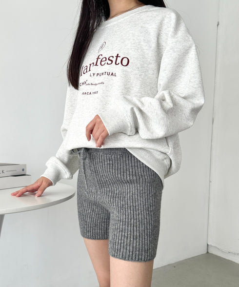 リブニットショートパンツ | CL2243169 | グレー